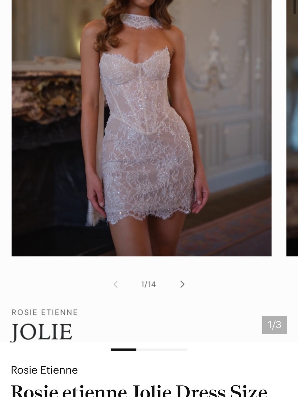 SEARCHING FOR Rosie Etienne Jolie Sheer Lace Mini Dress in Ivory SIZE 6